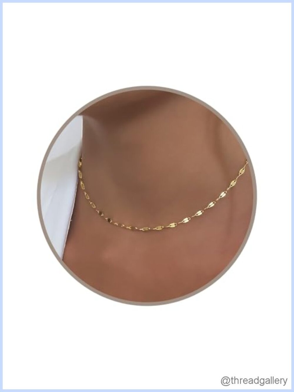 Gold Plated Stainless Steel Choker Necklace Adjustable 13-16 Inch Minimalist